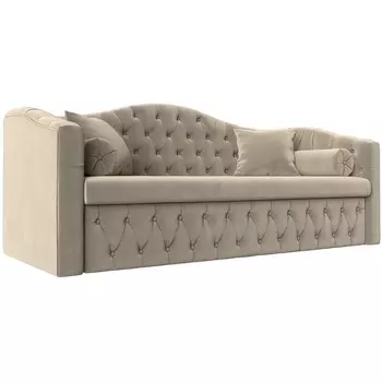 Прямой диван Мечта (микровельвет бежевый) Лига Диванов 112857