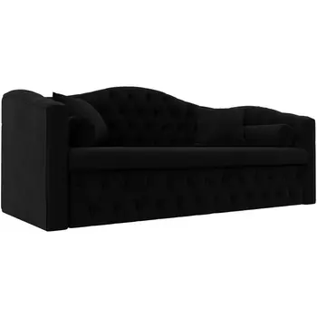 Прямой диван Мечта (микровельвет черный) Лига Диванов 112865