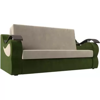 Прямой диван Меркурий 160 (основа микровельвет бежевый, компаньон микровельвет зеленый) Лига Диванов 106382