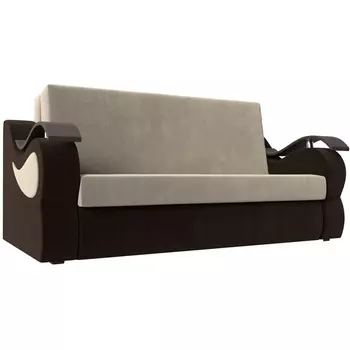 Прямой диван Меркурий 160 (основа микровельвет бежевый, компаньон микровельвет коричневый) Лига Диванов 106383