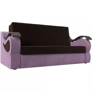 Прямой диван Меркурий 160 (основа микровельвет коричневый, компаньон микровельвет сиреневый) Лига Диванов 111407