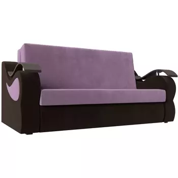 Прямой диван Меркурий 160 (основа микровельвет сиреневый, компаньон микровельвет коричневый) Лига Диванов 111408