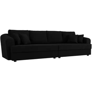 Прямой диван Милтон (микровельвет черный) Лига Диванов 109783