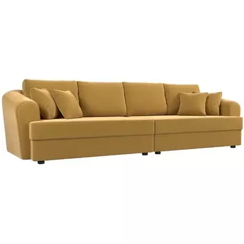 Прямой диван Милтон (микровельвет желтый) Лига Диванов 109777