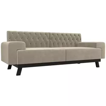 Прямой диван Мюнхен Люкс (микровельвет бежевый) Лига Диванов 109128