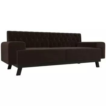 Прямой диван Мюнхен Люкс (микровельвет коричневый) Лига Диванов 109132