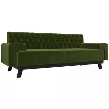 Прямой диван Мюнхен Люкс (микровельвет зеленый) Лига Диванов 109130