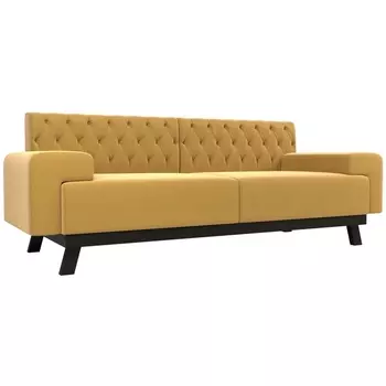 Прямой диван Мюнхен Люкс (микровельвет желтый) Лига Диванов 109129