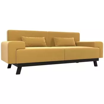 Прямой диван Мюнхен (микровельвет желтый) Лига Диванов 109104