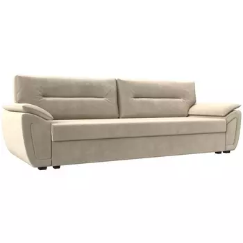 Прямой диван Нэстор Лайт (Микровельвет/Бежевый) Лига Диванов 117591