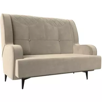 Прямой диван Неаполь 2-х местный (микровельвет бежевый) Лига Диванов 113171