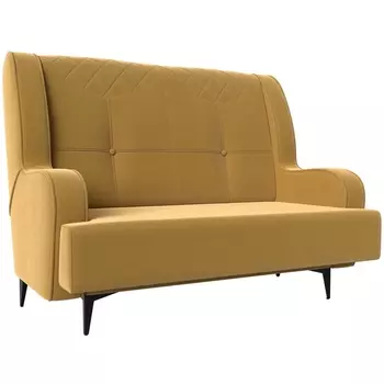 Прямой диван Неаполь 2-х местный (микровельвет желтый) Лига Диванов 113174