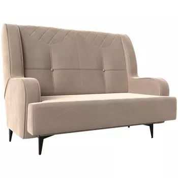 Прямой диван Неаполь 2-х местный (велюр бежевый) Лига Диванов 113161