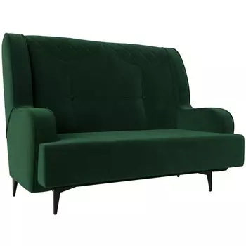 Прямой диван Неаполь 2-х местный (велюр зеленый) Лига Диванов 113164