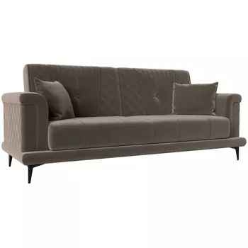 Прямой диван Неаполь (велюр коричневый) Лига Диванов 111928