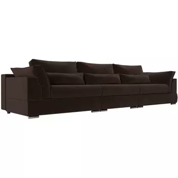 Прямой диван Пекин Long (микровельвет коричневый) Лига Диванов 115460