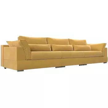 Прямой диван Пекин Long (микровельвет желтый) Лига Диванов 115457