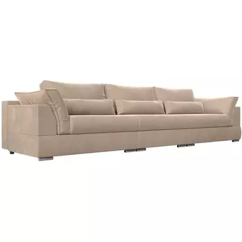 Прямой диван Пекин Long (велюр бежевый) Лига Диванов 115447