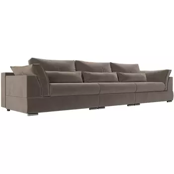 Прямой диван Пекин Long (велюр коричневый) Лига Диванов 115451