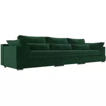 Прямой диван Пекин Long (велюр зеленый) Лига Диванов 115450