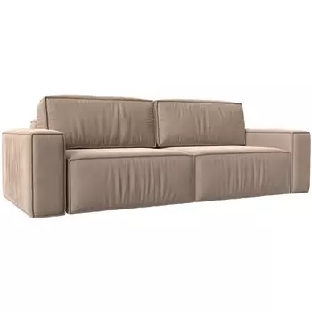 Прямой диван Прага классик (Велюр/Бежевый) Лига Диванов 116607