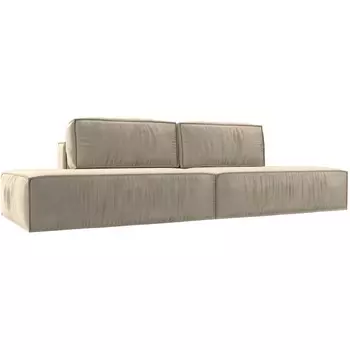 Прямой диван Прага лофт (Микровельвет/Бежевый) Лига Диванов 116819