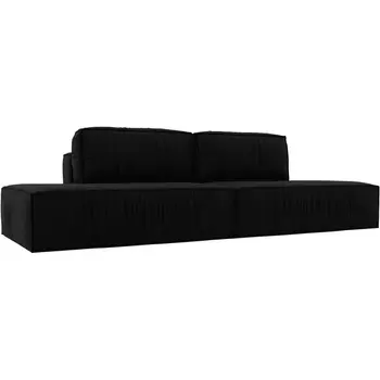 Прямой диван Прага лофт (Микровельвет/Черный) Лига Диванов 116827