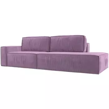 Прямой диван Прага модерн подлокотник слева (Микровельвет/Фиолетовый) Лига Диванов 116801L