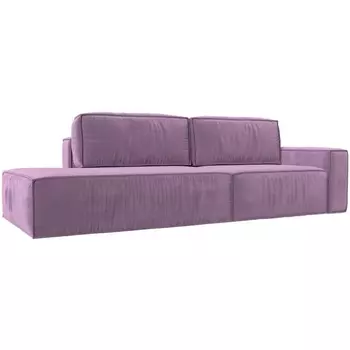 Прямой диван Прага модерн подлокотник справа (Микровельвет/Фиолетовый) Лига Диванов 116801