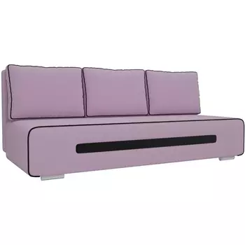 Прямой диван Приам (микровельвет сиреневый, кант микровельвет коричневый) Лига Диванов 107407