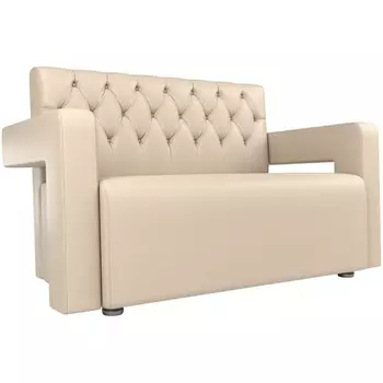 Прямой диван Рамос Люкс 2-х местный (экокожа бежевая) Лига Диванов 109089