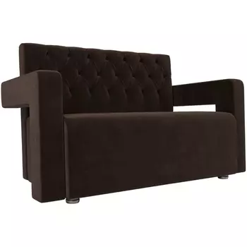 Прямой диван Рамос Люкс 2-х местный (микровельвет коричневый) Лига Диванов 109082
