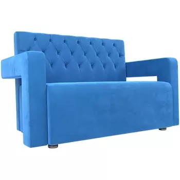 Прямой диван Рамос Люкс 2-х местный (велюр голубой) Лига Диванов 109072