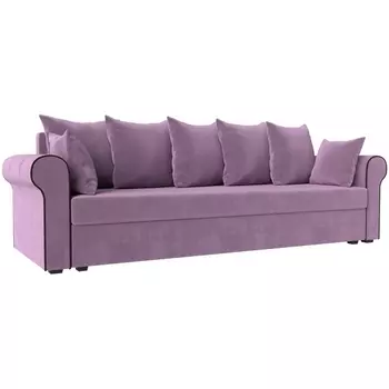 Прямой диван Рейн (микровельвет сиреневый, кант микровельвет коричневый) Лига Диванов 112560