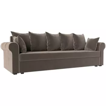 Прямой диван Рейн (велюр коричневый, кант велюр бежевый) Лига Диванов 112550