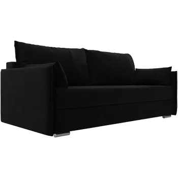 Прямой диван Сайгон (Микровельвет/Черный) Лига Диванов 115116