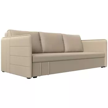 Прямой диван Слим (Экокожа/Бежевый) Лига Диванов 119820