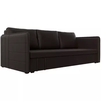 Прямой диван Слим (Экокожа/Коричневый) Лига Диванов 119821