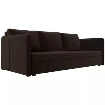 Прямой диван Слим (Микровельвет/Коричневый) Лига Диванов 119809