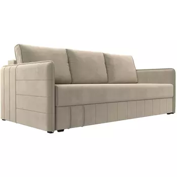 Прямой диван Слим НПБ (Микровельвет/Бежевый) Лига Диванов 119785