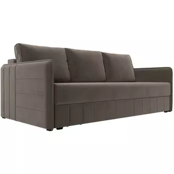 Прямой диван Слим НПБ (Велюр/Коричневый) Лига Диванов 119778