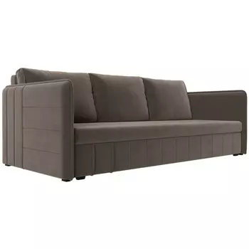 Прямой диван Слим (Велюр/Коричневый) Лига Диванов 119801