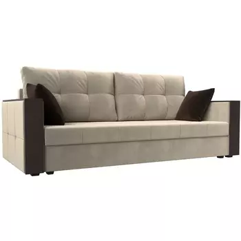 Прямой диван Валенсия Лайт (Микровельвет/Бежевый) Лига Диванов 117218