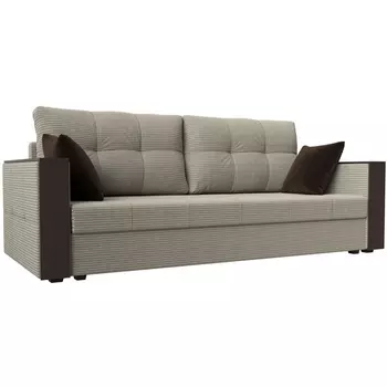 Прямой диван Валенсия Лайт (Рогожка,Микровельвет/Бежевый) Лига Диванов 117230