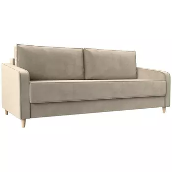 Прямой диван Варшава (Микровельвет/Бежевый) Лига Диванов 116954