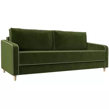 Прямой диван Варшава (Микровельвет/Бежевый,Зеленый) Лига Диванов 116961