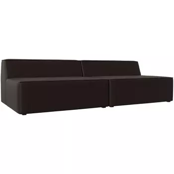 Прямой модульный диван Монс (Экокожа/Коричневый) Лига Диванов 119401