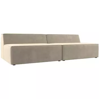 Прямой модульный диван Монс (Микровельвет/Бежевый) Лига Диванов 119370