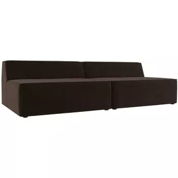 Прямой модульный диван Монс (Микровельвет/Коричневый) Лига Диванов 119373