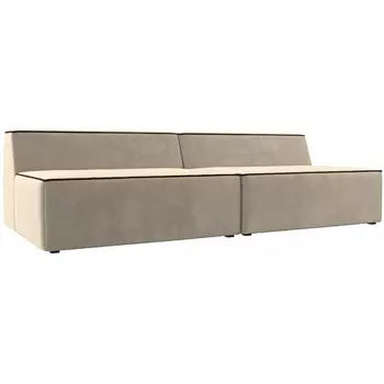 Прямой модульный диван Монс (Микровельвет/Бежевый) Лига Диванов 119379